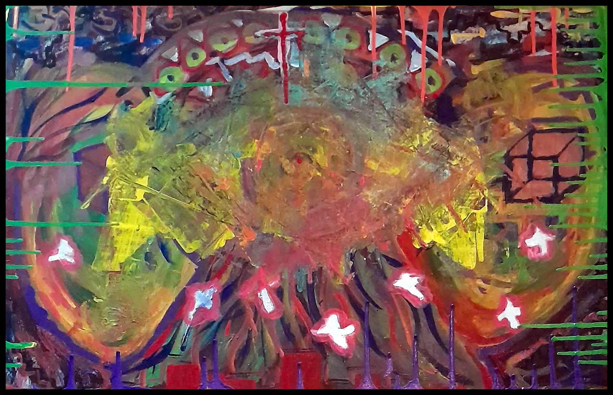Abstract Explosion of Energy – Hand-Painted Acrylic on Canvas