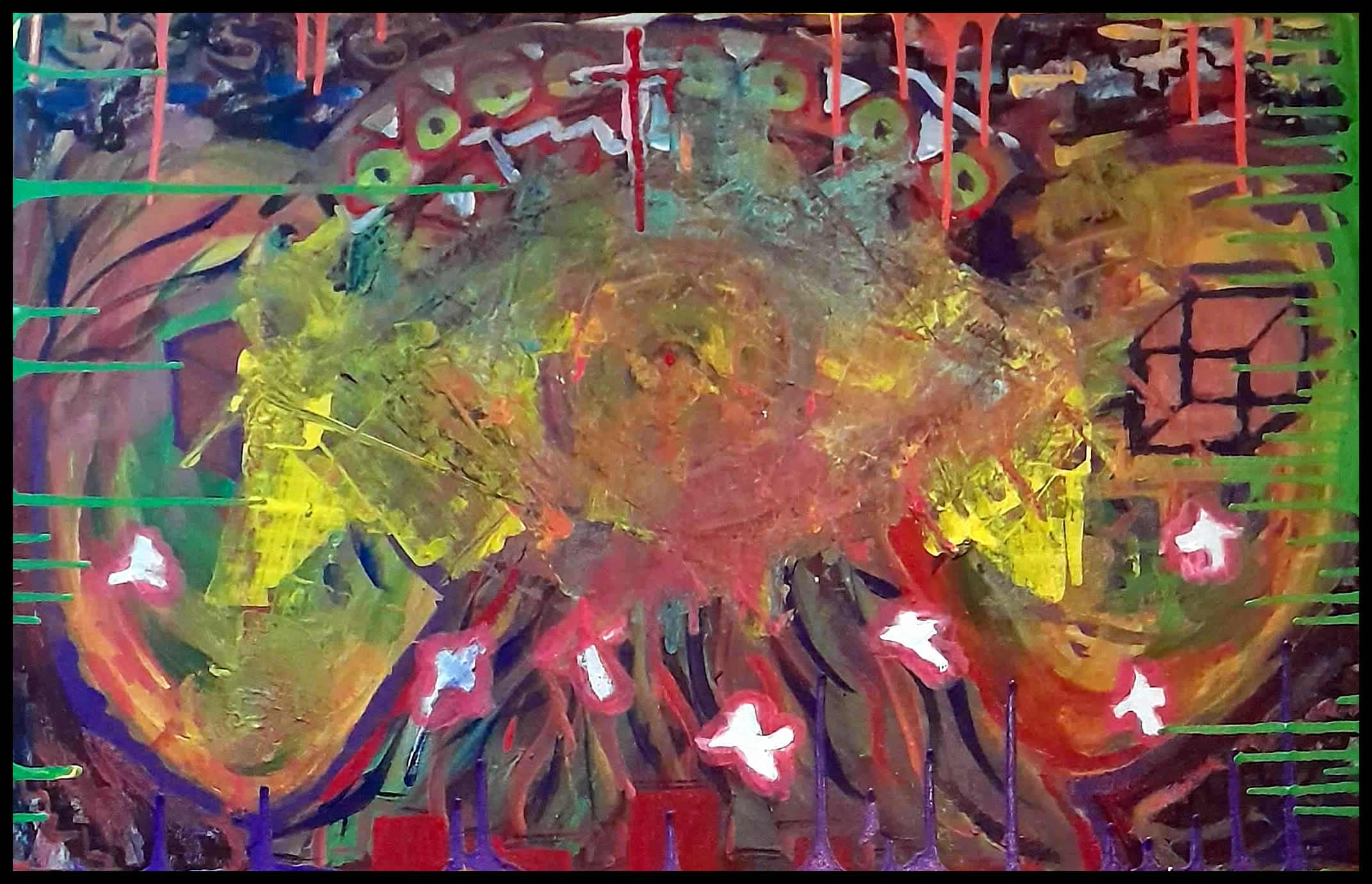 Abstract Explosion of Energy – Hand-Painted Acrylic on Canvas